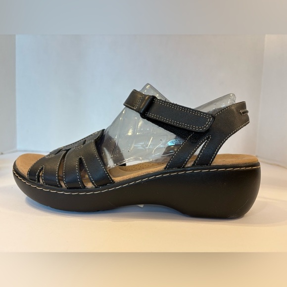 Clarks Delano Nila brown leather open toe sandals size 9 - Picture 4 of 11